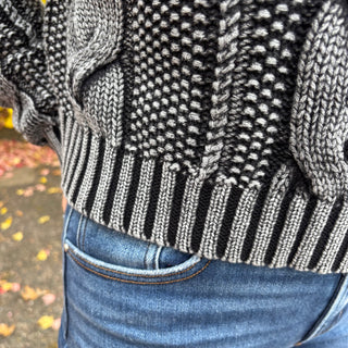 Charcoal Cable Knit Sweater