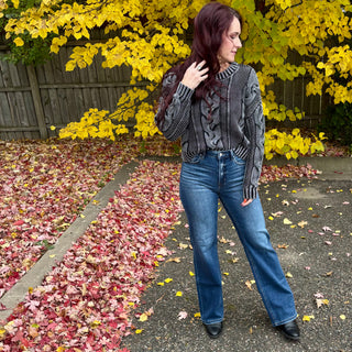 Charcoal Cable Knit Sweater