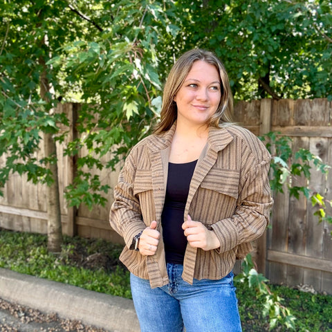 Corduroy Babydoll Button up Jacket