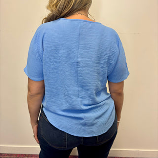 Periwinkle Woven Airflow Short Sleeve