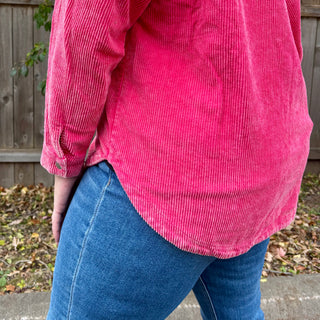 Fuchsia Corduroy Shacket