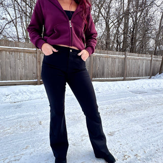 High Rise Black Bootcut Jeans