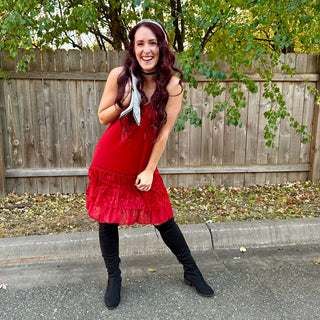 Red Dress Extender with Adjustable Straps