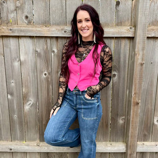 Judy Blue Pink Denim Vest
