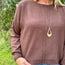 Double Front Seam Round Neck Sweater