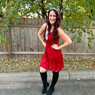 Red Dress Extender with Adjustable Straps