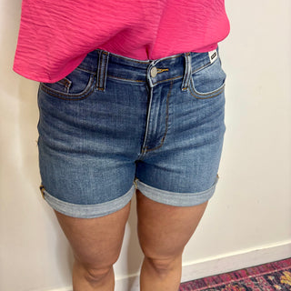 Judy Blue Mid Rise Slim Short