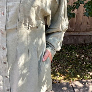 Risen Sage Green Linen Dress
