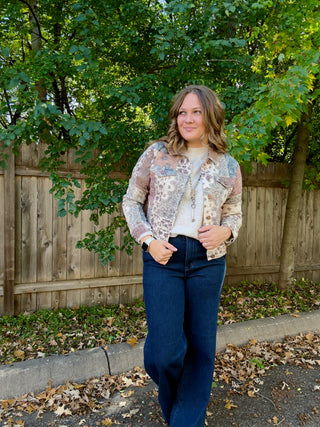 Paisley Print Denim Jacket