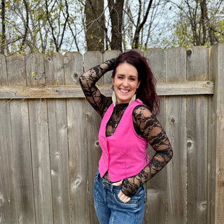 Judy Blue Pink Denim Vest