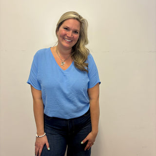 Periwinkle Woven Airflow Short Sleeve