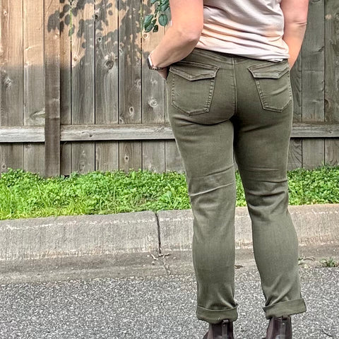 Judy Blue High Waisted Forest Green Boyfriend Jeans