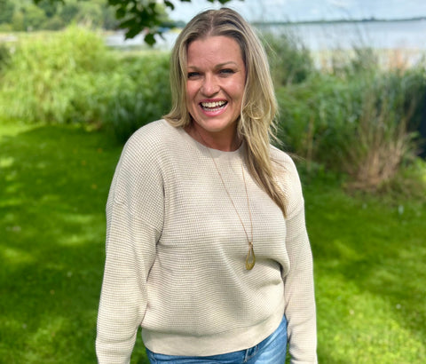 Stone Soft Touch Waffle Knit Sweater
