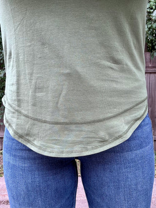 Steeped Sage Curve Pima Cotton Tee