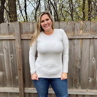 Bone Basic Round Neck Long Sleeve