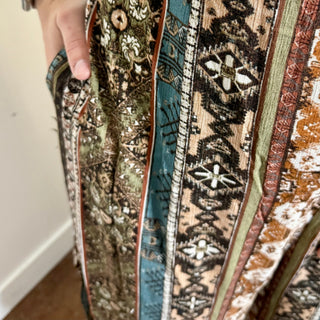 Teal/Brown Aztec Print Wide Leg Jumpsuit