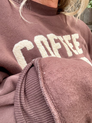 Crewneck Brown Coffee Weather Sweatshirt