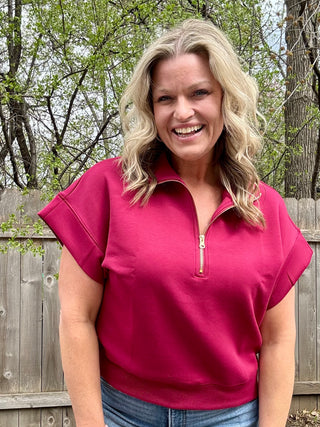 Cabernet Half Zip Short Sleeve Pullover