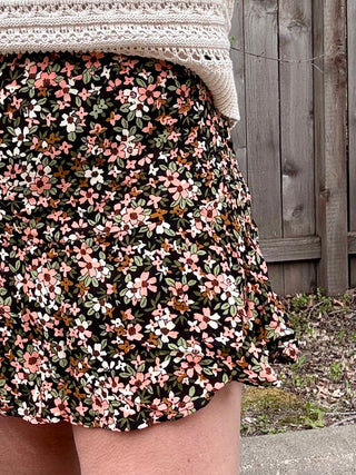 Floral Drop Tier Skort