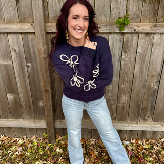 Flower Stitch Embroidered Sweater