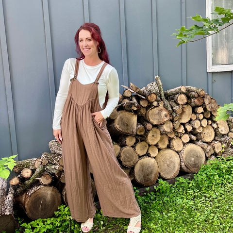 Woven Crepe Overalls