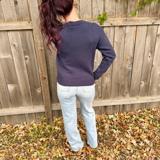 Flower Stitch Embroidered Sweater