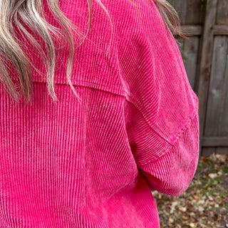 Fuchsia Corduroy Shacket