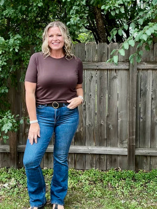 Dark Brown classic Boxy Fit Tee