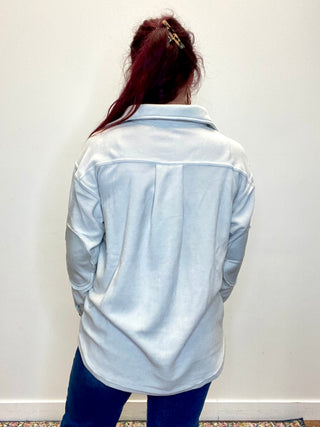Off White Oversized Fleece Shacket