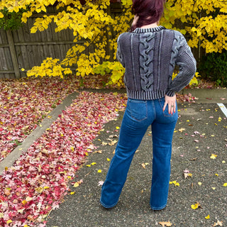 Charcoal Cable Knit Sweater