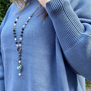 Dusty Blue Oversized Sweater with Side Slit
