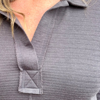 Charcoal Exposed Seam Long Sleeve