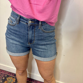 Judy Blue Mid Rise Slim Short