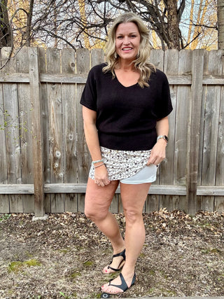 Neutral Floral Athletic Skort
