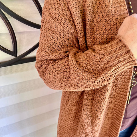 Brown Chunky Long Oversized Cardigan