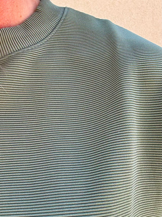 Olive Ribbed Round Neck Short Sleeve