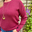 Wine Soft Touch Waffle Knit Sweater