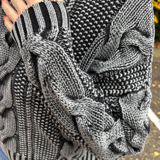 Charcoal Cable Knit Sweater
