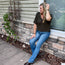 Short Sleeve V-Neck Dolman Sweater