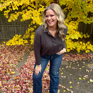 Charcoal Exposed Seam Long Sleeve