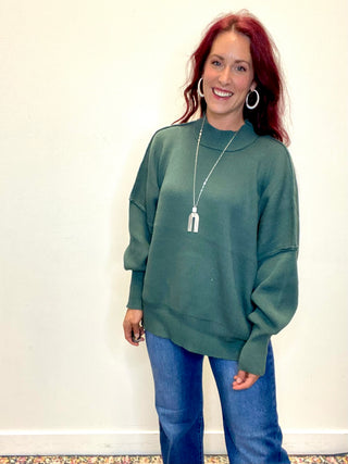 Ash Jade Side Slit Oversized Sweater