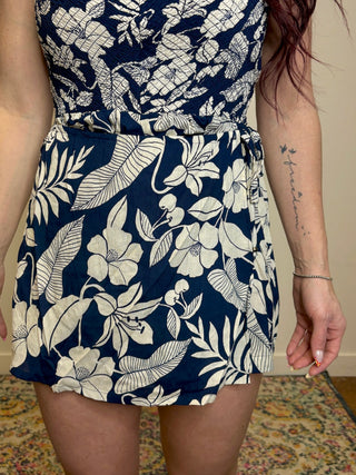 V-Neck Wrap Skirt Romper