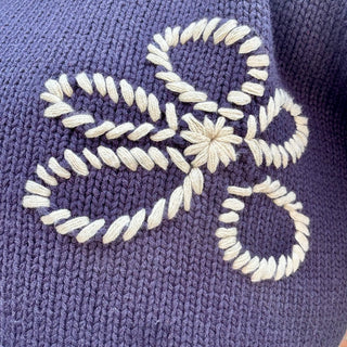 Flower Stitch Embroidered Sweater