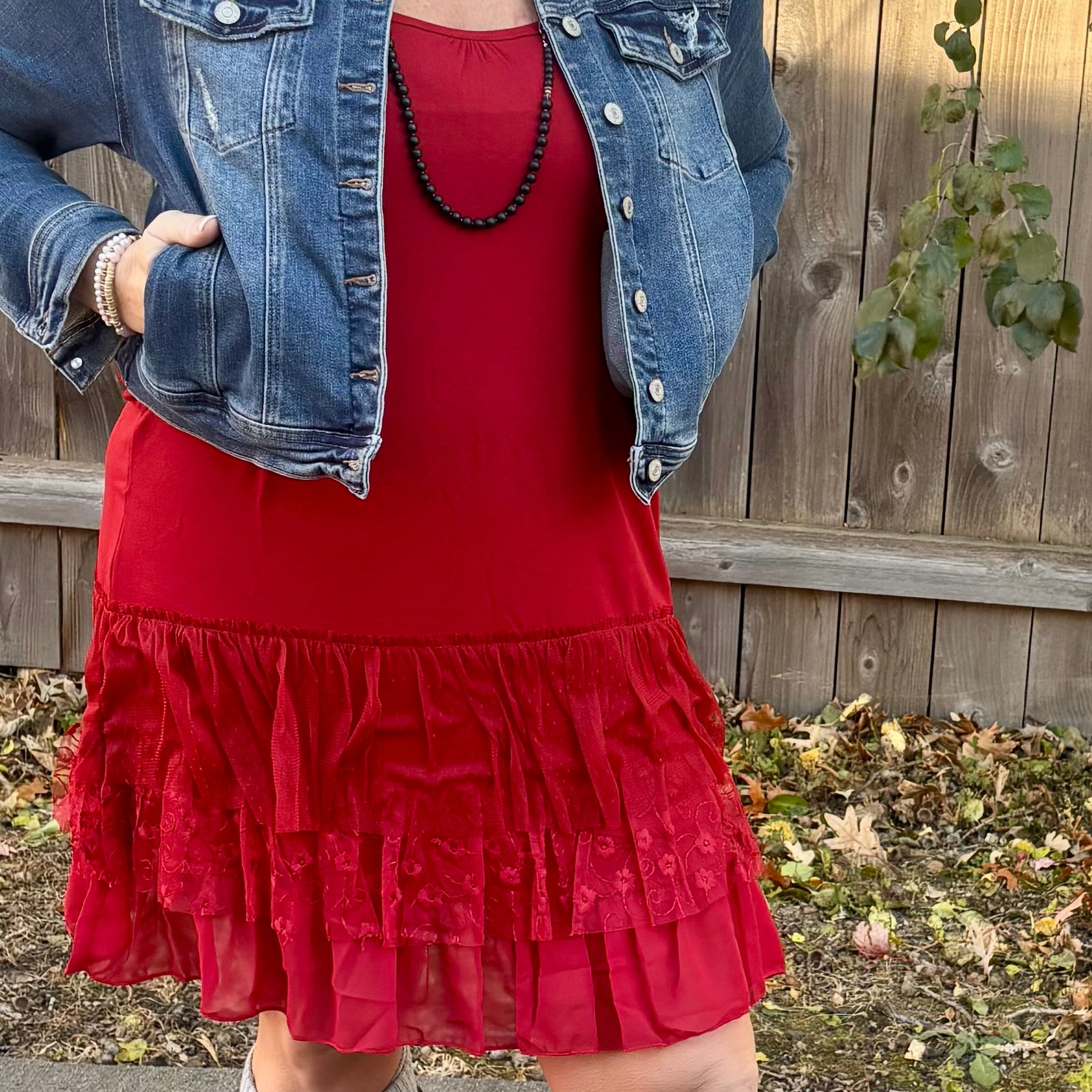 Red Dress Extender with Adjustable Straps Red Dress Extender with Adjustable Straps