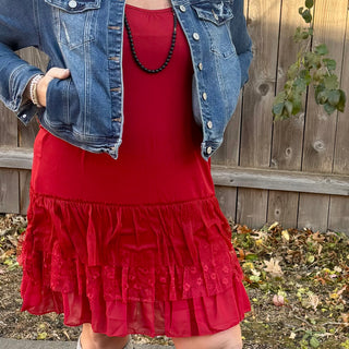 Red Dress Extender with Adjustable Straps