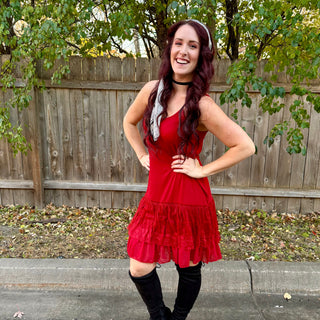 Red Dress Extender with Adjustable Straps