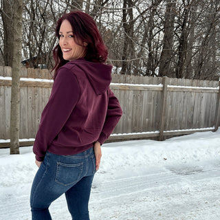 Deep Burgundy Zip Up Hoodie