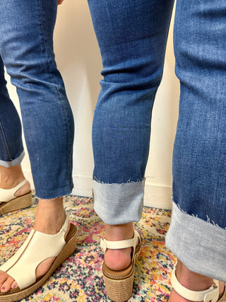 Vervet High Rise Medium Dark Wash Slim Straight Jean