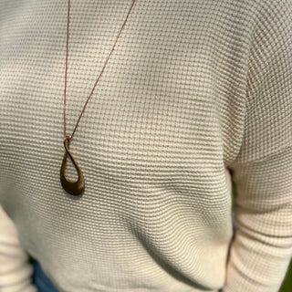 Oatmeal Soft Touch Waffle Knit Sweater