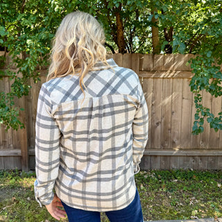 Grey and Charcoal Plaid Button Up